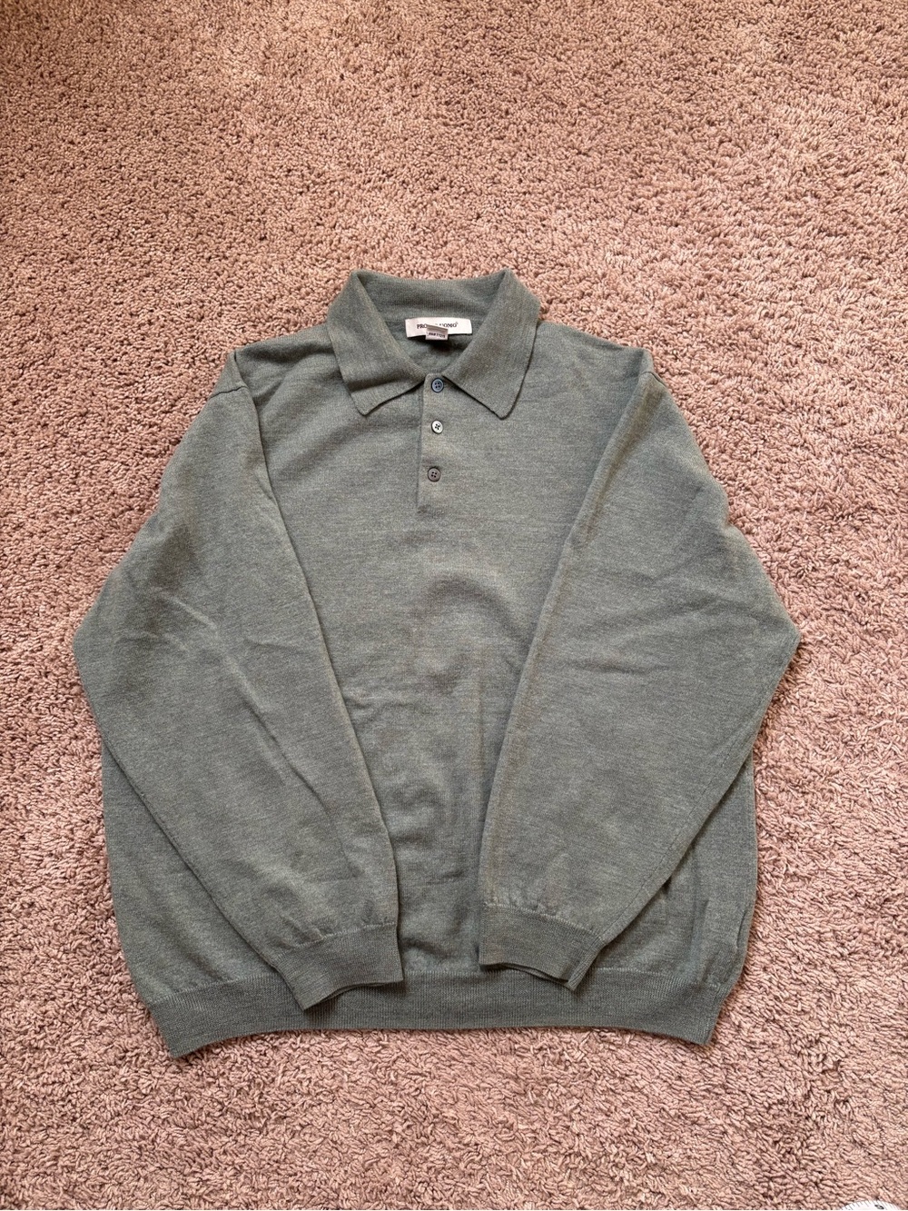 Pronto Uomo Olive Green Crewneck Polo Sweater